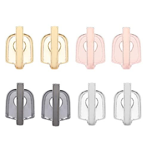 Milageto 2 Pcs 18k de Ouro Cobre CZ Barras Extras de Moldagem Incluídas Dentes de Forma de Barra úni