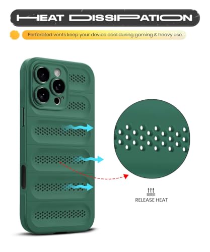 Image of WOW IMAGINE Ultimate Silicone Back Cover Case for Samsung Galaxy M16 5G | Galaxy F16 5G | Heat Dissipation Thin Soft TPU | 360 Camera Protection | Breathable Cooling Holes - Forest Green