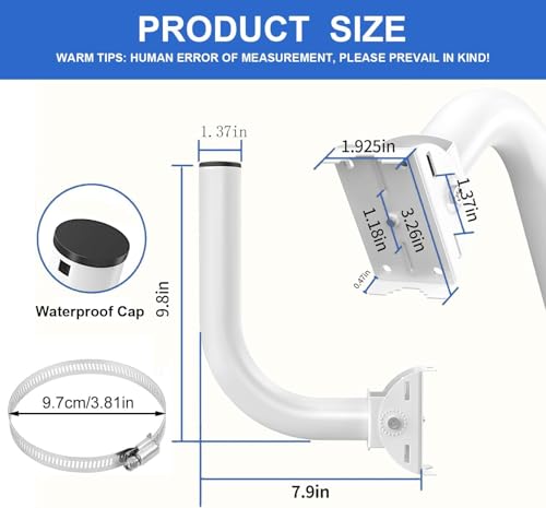 Image of 2-Pack Outdoor Antenna Mount, Heavy Duty Adjustable Pole & Wall Mount for Wireless Bridge, AP, CPE, Satellite Dish, 180 Adjustable, IP65 Waterproof, Rustproof All-Weather Bracket