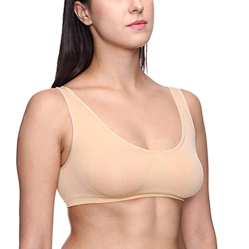 Image of Pack of 3 Girls Multicolor Non-Padded Wirefree Cotton Sports Bra AAJS14