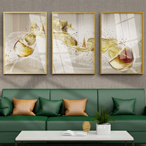 Tableau toile art abstrait doré moderne de luxe pour salon chic 60x90cm
