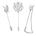 Produktbild Huture 3 Stück Herren Brosche Anstecknadel Broschen Metallclip Blusen Clips Schal Zubehör Clip Nadeln Doppelpferd-Adler-Dreizack Kristall Vintage Clips Mode Schmuck Abzeichen Corsage für Damen, Silber