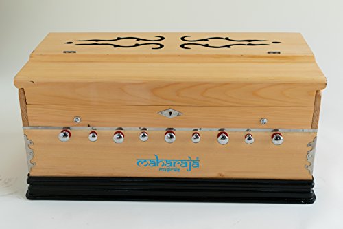 Harmonium By Maharaja Musicals, In Usa, 9 Stops, 3 1/2 Octave, Double Reed, Coupler, Natural Color, Standard, Padded Bag, A440 Tuned, Musical Instrument Indian Sangeeta (Pdi-Abg) #TOP6