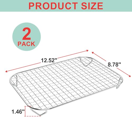 WEBROIL 2 Pack Grill Rack for Ninja Woodfire OG700 OG701 OG751 Outdoor Grill & Smoker Accessories,Stainless Steel Cooking Roasting Rack for Ninja OG700 SER 7-in-1 Woodfire Grill Air Fryer Accessories - Thumbnail 2