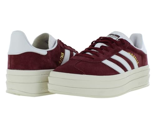 Image of adidas Gazelle Bold Suede Womens Shoes Size 9.5, Color: Maroon /White-Red