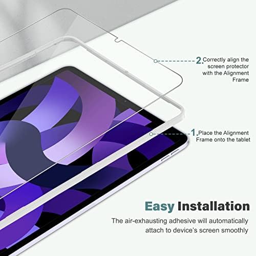 Amazon Brand-Eono 2 Pack Screen Protector for iPad Air 5 2022, iPad Air 4 2020, Tempered Glass for iPad Air 5th, 4th generation 10.9 inches, Bubble Free, Anti Scratch, Alignment Frame
