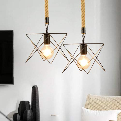 Lámpara colgante triangular de estilo industrial retro para iluminar salones modernos 6