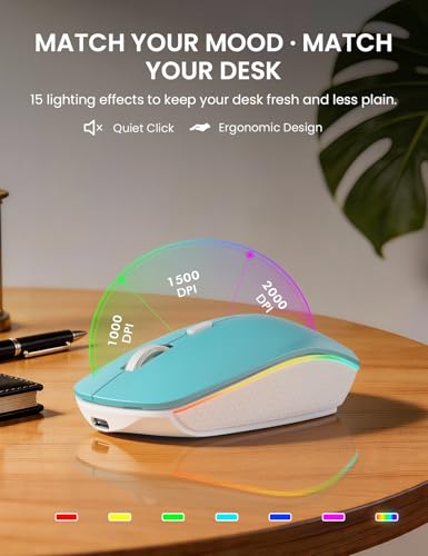 Image of Wireless Keyboard and Mouse Combo, RGB Backlit, Rechargeable & Light Up Letters, Full-Size, Soft Typing, Sleep Mode, 2.4GHz Quiet Keyboard Set for Mac, Windows, Laptop, PC, Trueque KM42Pro