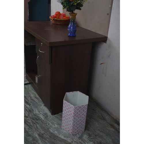 Image of Floral Hand Block Printed 3.3 Gallon Decorative Waste Basket - Eco-Friendly Cardboard Trash Can, Plastic-Free & Sustainable, Perfect for Christmas and Housewarming Gifts (1, Pink DOT)