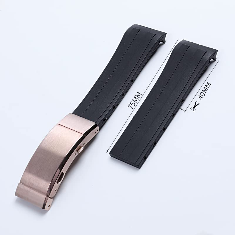 Bracelet caoutchouc 22mm anti irritation boucle pliable pour Mido - 2