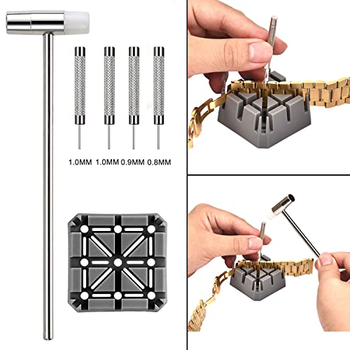 Watch Link Removal Tool Kit, Watch Band Tool Kit, Spring Bar Tool Set For Watch Repair And Watch Band Replacement With Small Hammer, Professional Watch Strap Remover Repair Tool, 108Pcs Spring Bar #TOP1