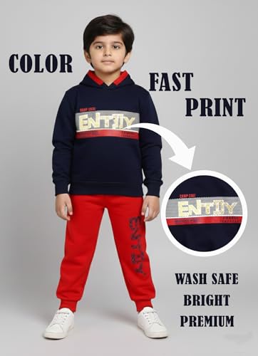 Image of Pure Cotton Full Sleeves Winter Hoodie Sweatshirt and Full Pant Set For Boys Kids