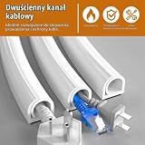 Elastyczny kanał kablowy, biały, 5 m, samoprzylepny, 10 mm szerokości, półokrągły kanał kablowy, osłona kabla do podłogi, ściany, gospodarstwa domowego, biura, wymiana kabla bez demontażu (5 m)