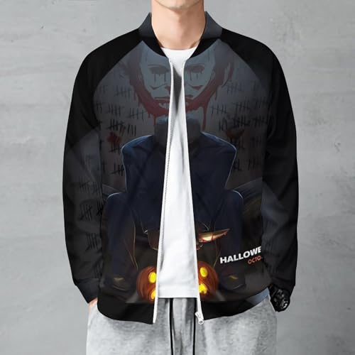 ZHANGXM Mens Jacket Halloween Michael Myers 3D Printing Sweatshirts for Adult Casual Streetwear Sports Sweatshirts2