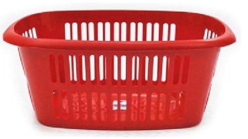 Rectangular (TML) plastic laundry basket clothes hamper washing Linen Storage RED