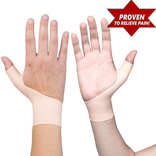 2 Premium Gel Wrist Support Braces for Right & Left Hand | Proven to Relieve Wrist & Thumb Pain Including Arthritis, Rheumatism, Carpal Tunnel, Tenosynovitis | Soft, Comfortable & Light Weight