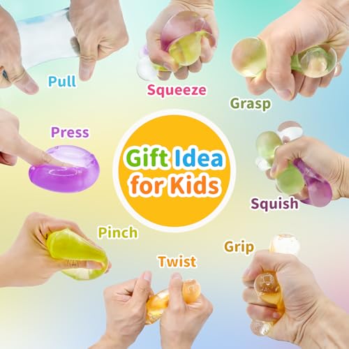 Image of 6 Pack Stress Cube Squishy Stress Balls for Adults Kids, Sensory Fidget Toys for Anxiety Stress Relief, Calming Toys Slow Rising Stress Balls Stretchy for Autism & ADHD, Malt Sugar Ball