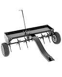 EliteEdge 40-Inch Tow Behind Plug Aerator for Lawn Tractor ATV, 24 Steel Coring Tines 150 Lb Weight Tray...
