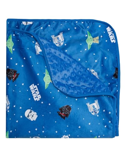 Image of Star Wars Baby Unisex Plush Blanket Baby Gifts - Soft Baby Blankets (Blue, 0-12 Months) | Baby Yoda Baby Gifts - Soft Baby Blankets Baby Gifts