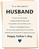 Smilora Fathers Day Card for Husband from Wife, CG-HK-2026-18 Fathers Day Card Gifts for Husband, Fathers Day Decorations, Thick 5 x 7 Inches with Kraft Envelope