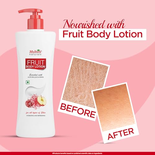 Image of Multani Natural Fruit Body Lotion (400ml) | for Dry Skin | Moisturizing Body Lotion for Normal, Dry & Sensitive Skin | Men & Women