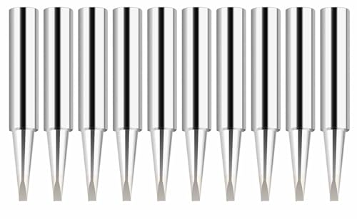 10pcs 900M-T Soldering Iron Tips Solder Iron Replacement Tip Soldering Bits for 900M Station Tool for Hakko, TENMA, ATTEN, Quick, Aoyue, Yihua Soldering Station（900M-T-2.4D)