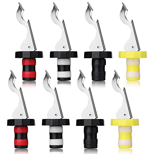 8pcs Reusable Wine Stoppers, Silicone Vacuum Bottle Stopper,Expanding Manual Beverage Bottle Stopper,Wine Bottle Airtight Seal Cork