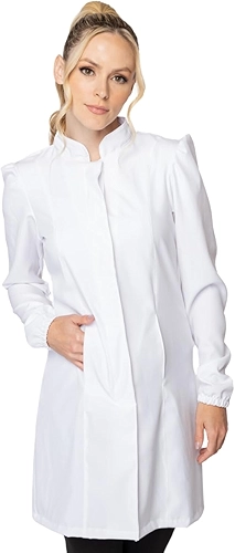 Jaleco Feminino Elastano Two Way Punho Gola Padre com Botão