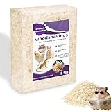 Natural Aspen Shavings Pet Bedding 5.5 Lb, Low-Dust & Chemical-Free, Ultra-Absorbent Cage Litter for Hamsters, Rabbits, Gerbils & Small Animals, Biodegradable Wood Shavings（70L Before Compression）