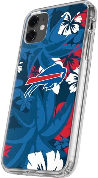 Skinit Clear Phone Case Compatible with iPhone 11 - Officially Licensed NFL Buffalo Bills Tropical Print Design