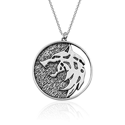 Medallion Necklace Wolf Head Pendant Necklace keychain Gifts Wolf School Medallion Gifts Wolf Jewelry (Wolf Necklace)