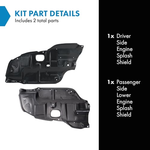 Image of TRQ Driver & Passenger Side Engine Splash Shield Compatible with 2002-2006 Toyota Camry TO1228106 TO1228107