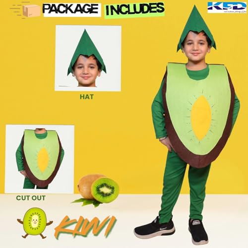 Image of Kaku Fancy Dresses Fruit and Vegetable Costume Paper Cutout with Cap For Kids | Healthy Food Costume For Boys & Girls (Tracksuit Not Included)