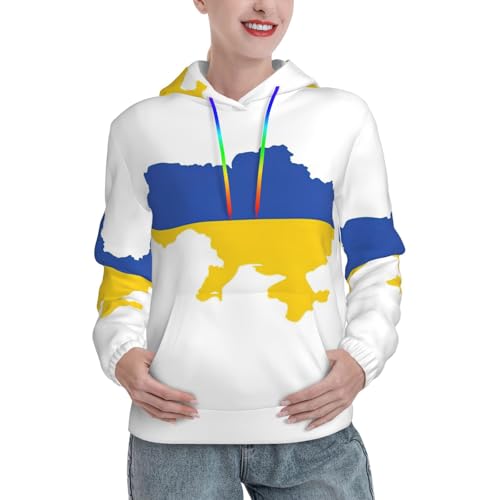 Sweat à capuche femme Ukraine imprimé carte pour afficher vos valeurs