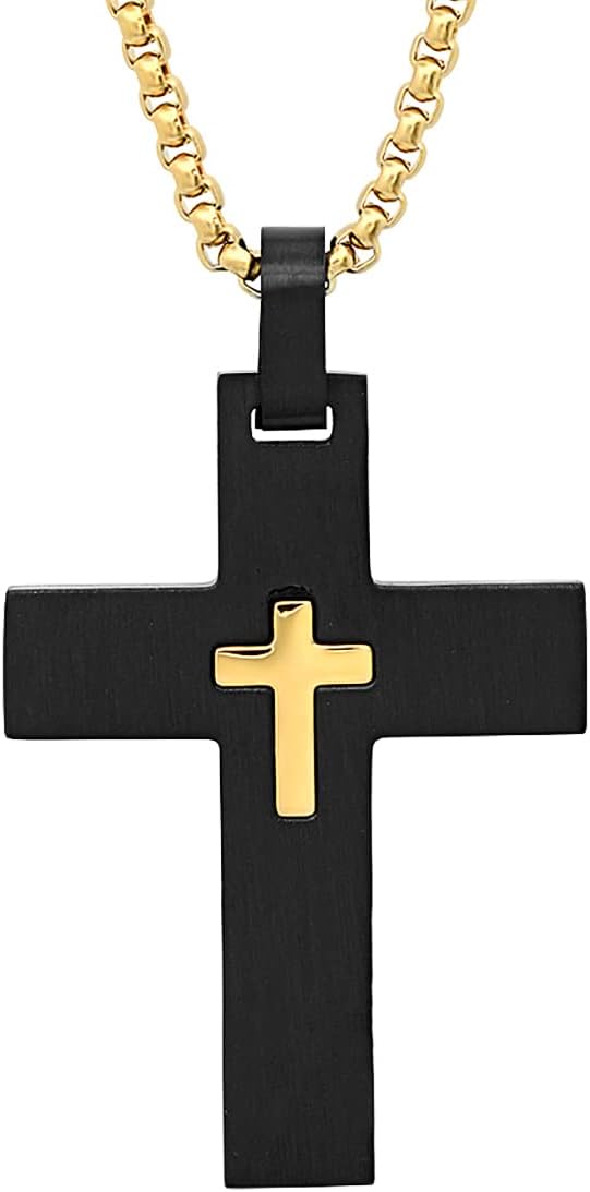 STEELTIME NYCSteeltime 18K Gold Plated Stainless Steel Crucifix Cross Pendant