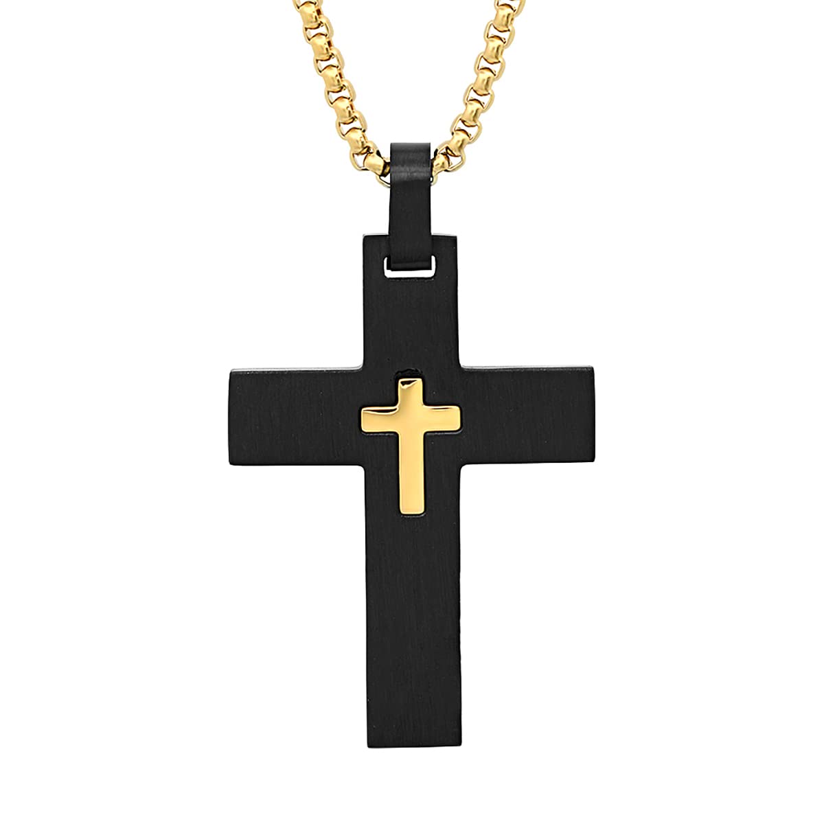 STEELTIME NYCSteeltime 18K Gold Plated Stainless Steel Crucifix Cross Pendant