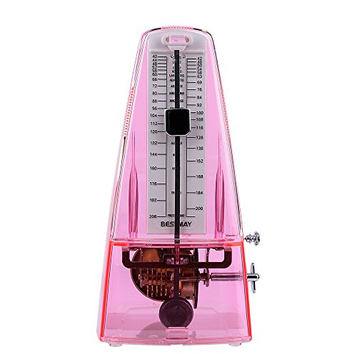 Métronome mécanique de haute précision rose transparent au mouvement fluide - 4