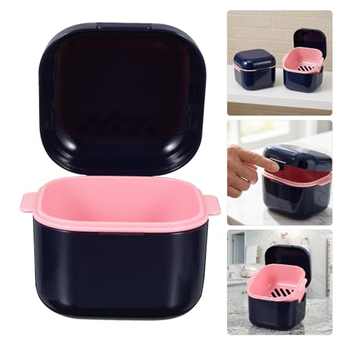 Caja para dentaduras postizas compacta DECHOUS estuche protector dental con tapa 2 piezas 7