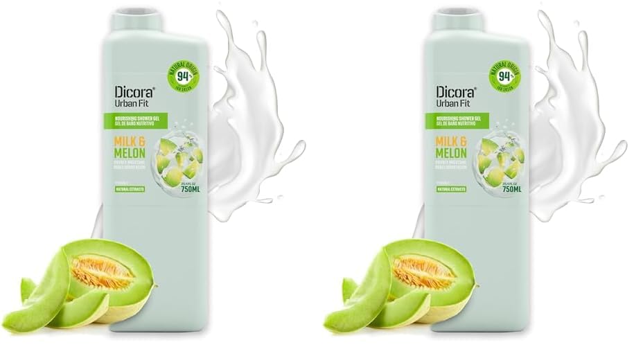 Dicora Urban Fit Gel de Baño Vitamina A Leche & Melón 750 ml (Paquete de 2)