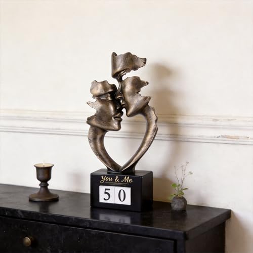 Estatua pareja besándose decorativa abstracta moderna miniatura 7