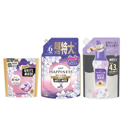 Bold [�z���C�g���X�N���i������Z�b�g] ������ �W�F���{�[�� 4in1 White Musk&Floral �l�� 65�� + ���m�A �n�s�l�X ���ӂ�^�b�` �_��� �z���C�g���X�N �l�ߑւ� 1,900mL [��e��] + ���m�A �A���}�W���G�� 