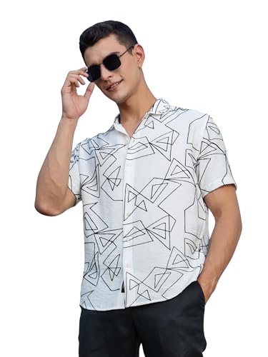 Image of Thomas Scott Mens | Half Sleeve | Embroidered Printed | Regular Fit | 100% Cotton | Casual Shirts