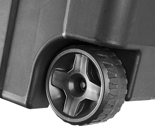 K&J Chipmunk Wheeled Industrial Tote 40 Gallon/151 Liter Black Lid & Base W/Racer Red Handle & Latches, 2-Pack #TOP7