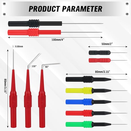 Image of SWANLAKE 43-Piece Back Probe Kit, 30A Multi-Angle Test Probe, 4mm Banana Plug to Copper Alligator Clips, U-Shaped Connectors, Automotive Electrical Circuit Diagnosis Car Repairing Tools