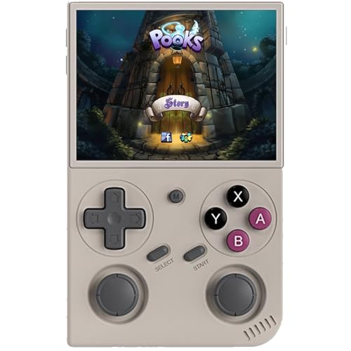 G350 Consola Retro Portatil, Pantalla IPS de 3.5 Pulgadas, Consola de Videojuegos Portátil con Sistema Linux de Código Abierto, Tarjeta TF de 64GB, 21000 Juegos Clásicos(White)