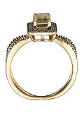 Klassisches Design Diemer Farbstein Damen 585 Gelbgold Ring mit 1 Karat Moldavit in Grün und Diamant (beh.) in Grün