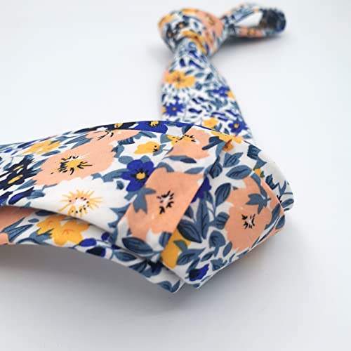 Image of Mantieqingway Men Skinny Tie Cotton Floral Necktie for Wedding Groomsmen Tie