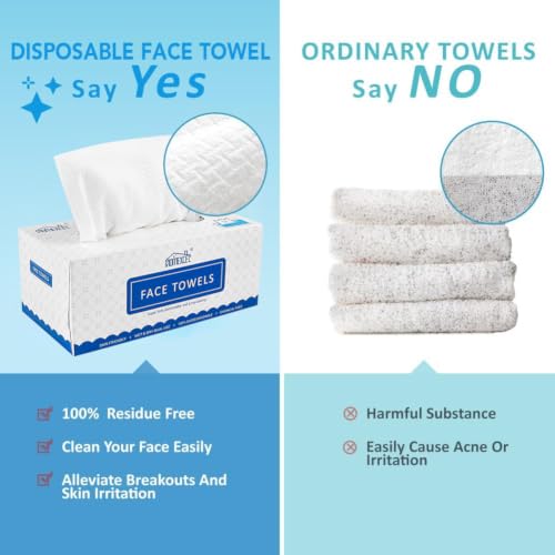 Image of HOMEXCEL Face Towels, Disposable Face Towelette Ultra Soft & Absorbent