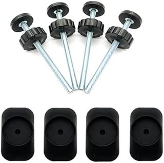Baby Gate Extender Extention-4 Pack Baby and Pet Safety Stair Gate Threaded Spindle Rods Replacement Parts Bundle with Wall Protector (Round-Black-4 Pack)
