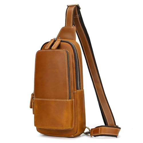 Bolso bandolera de piel para hombre con diseño casual y deportivo de 30cm modelo 9338